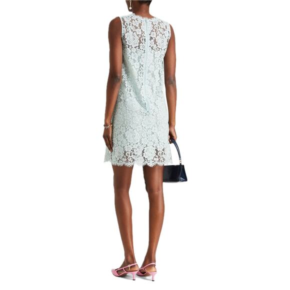 NWT DOLCE & GABBANA Mint Corded Lace Sleeveless Mini Dress 42 M - Picture 3 of 10